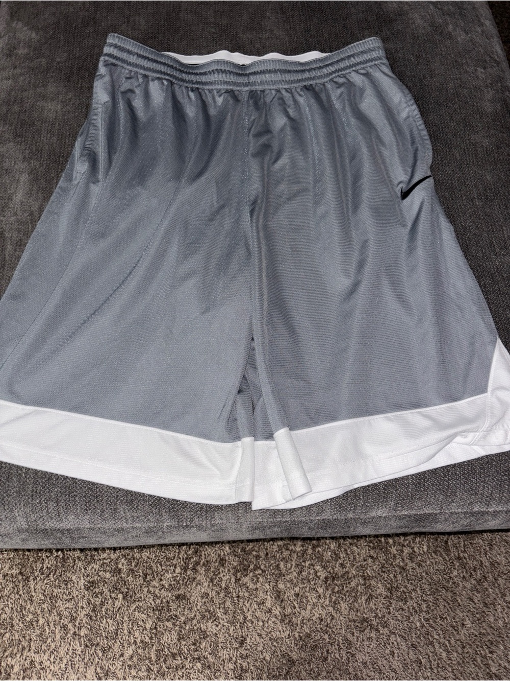 Men's Nike Dri Fit Grey and White basketball Shorts